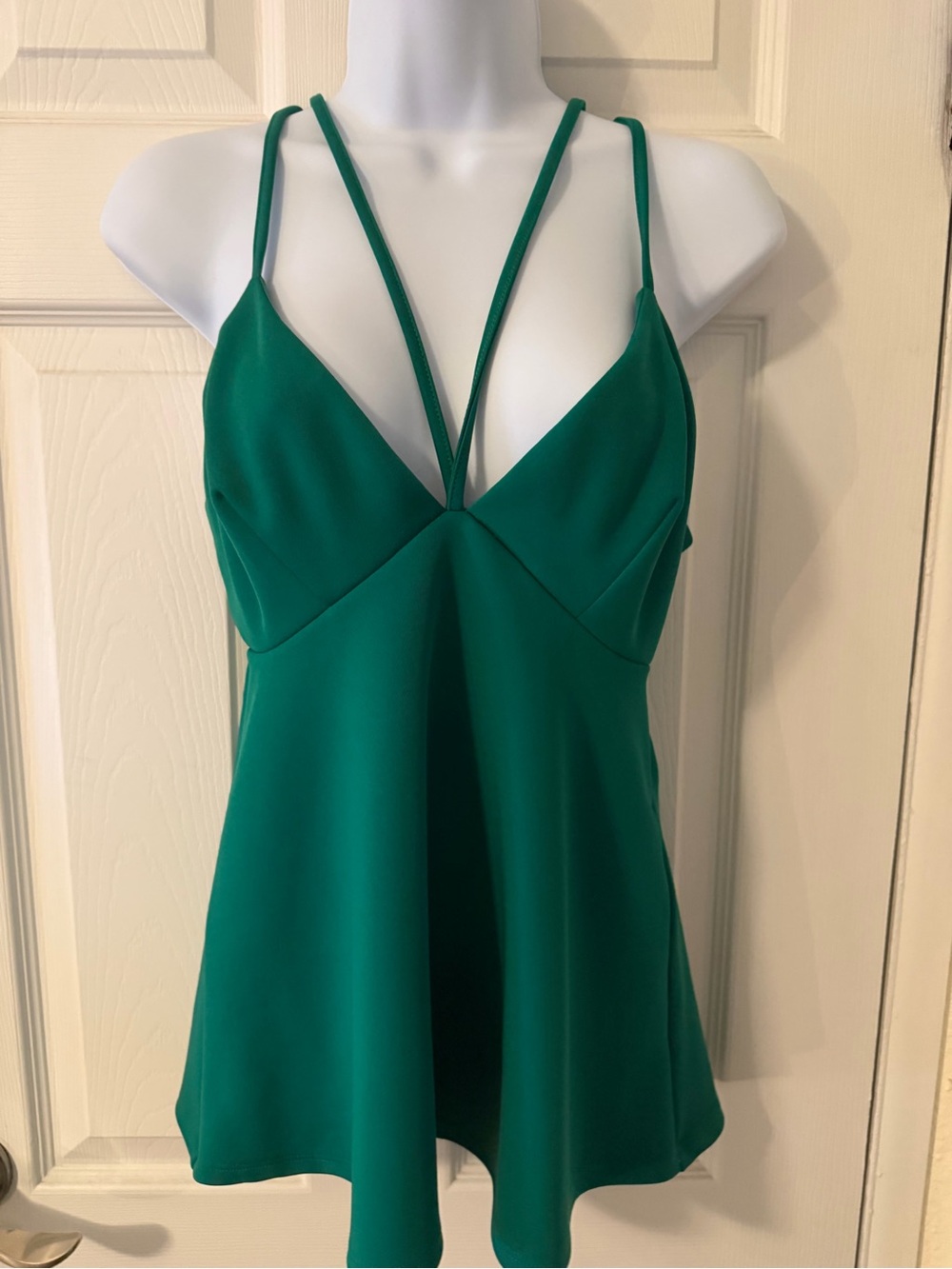 Express Emerald Double-Strap V-Neck Cami